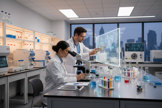 une femme et un homme dans un laboratoire 