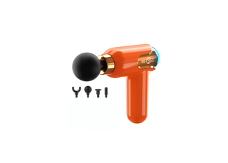 pistolet massage orange et ses accessoires