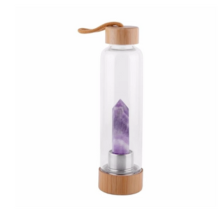 bouteille en verre et quartz violet 