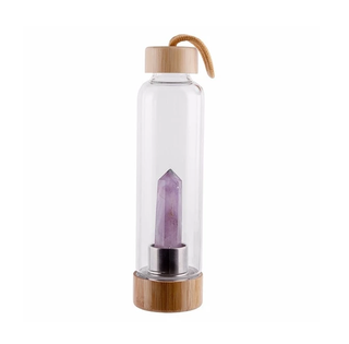 gourde en verre avec quartz violet 