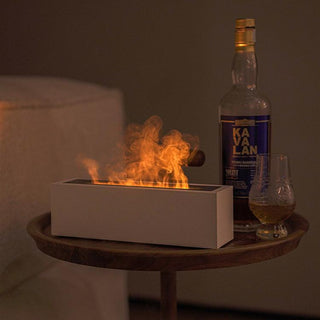NatHome™ - Diffuseur d'Arôme à Flammes : Transformez Votre Intérieur en un Oasis de Bien - Être et d'Hydratation - Perle Cocon