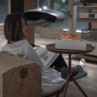 NatHome™ - Diffuseur d'Arôme à Flammes : Transformez Votre Intérieur en un Oasis de Bien - Être et d'Hydratation - Perle Cocon