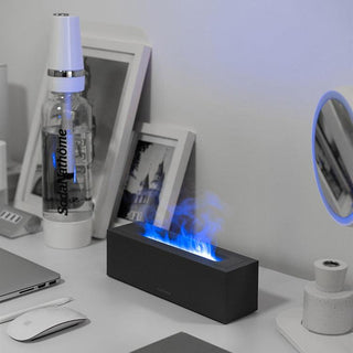 NatHome™ - Diffuseur d'Arôme à Flammes : Transformez Votre Intérieur en un Oasis de Bien - Être et d'Hydratation - Perle Cocon