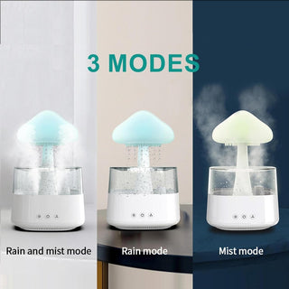 PluieZen™ - Humidificateur d'Air Nuage de Pluie : Transformez Votre Nuit en un Voyage Sensoriel Relaxant et Réparateur - Perle Cocon