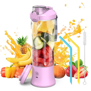 mixeur portable rose et des fruits 